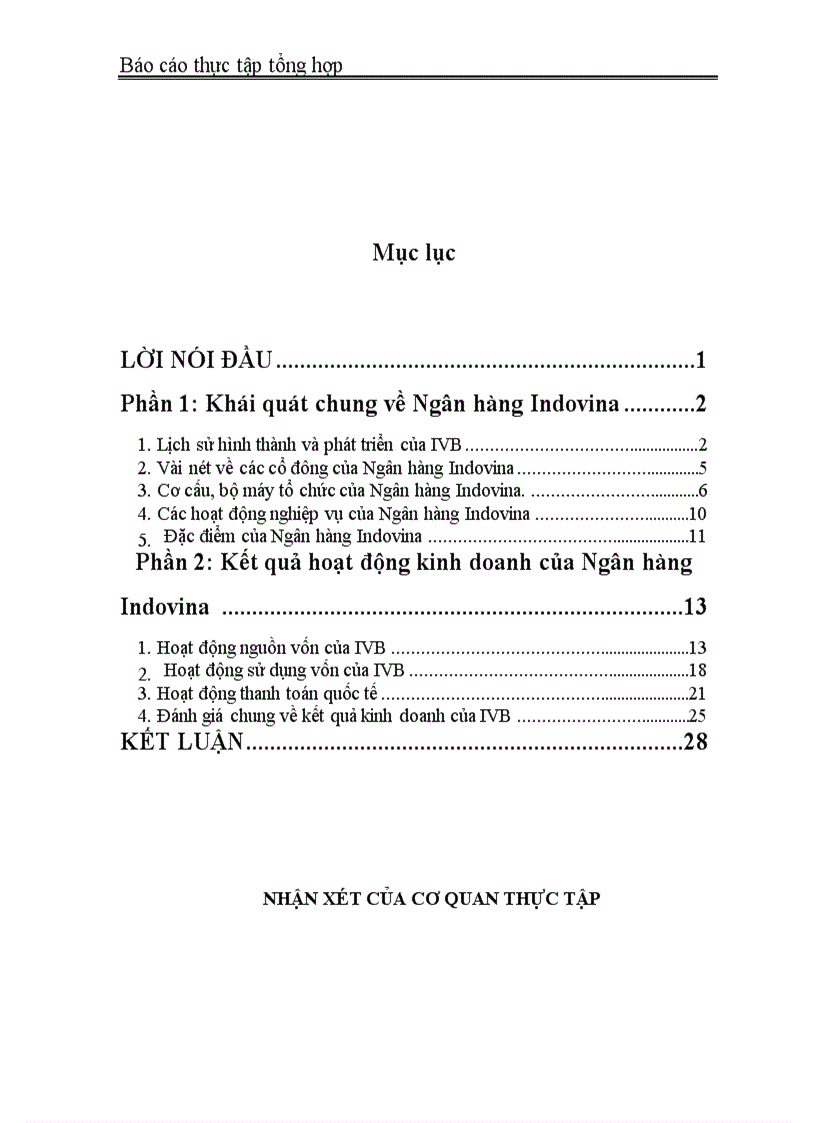 image for page Báo cáo thực tập tổng hợp tại Ngân hàng Indovina