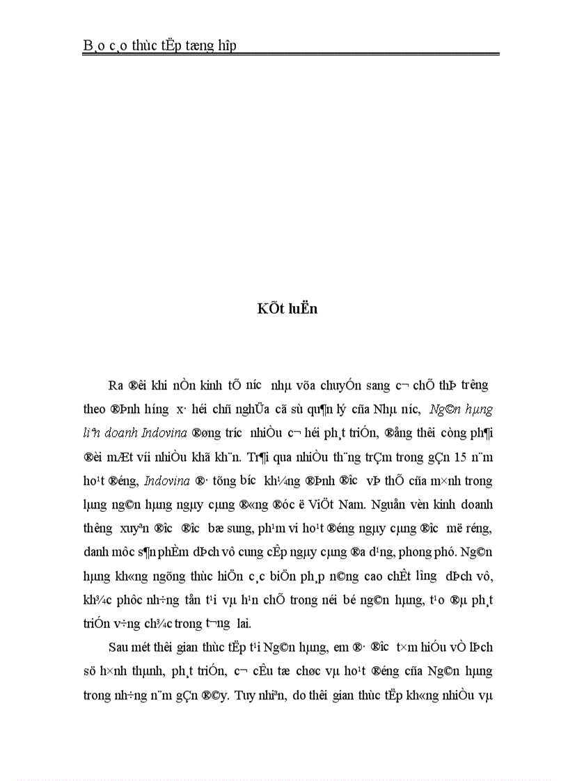 image for page Báo cáo thực tập tổng hợp tại Ngân hàng Indovina