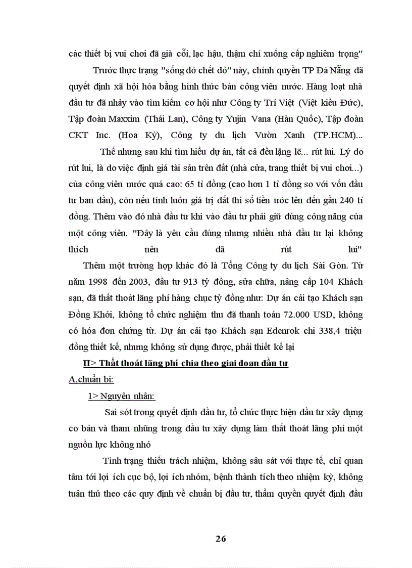 image for page Thất thoát và lãng phí trong đầu tư 1