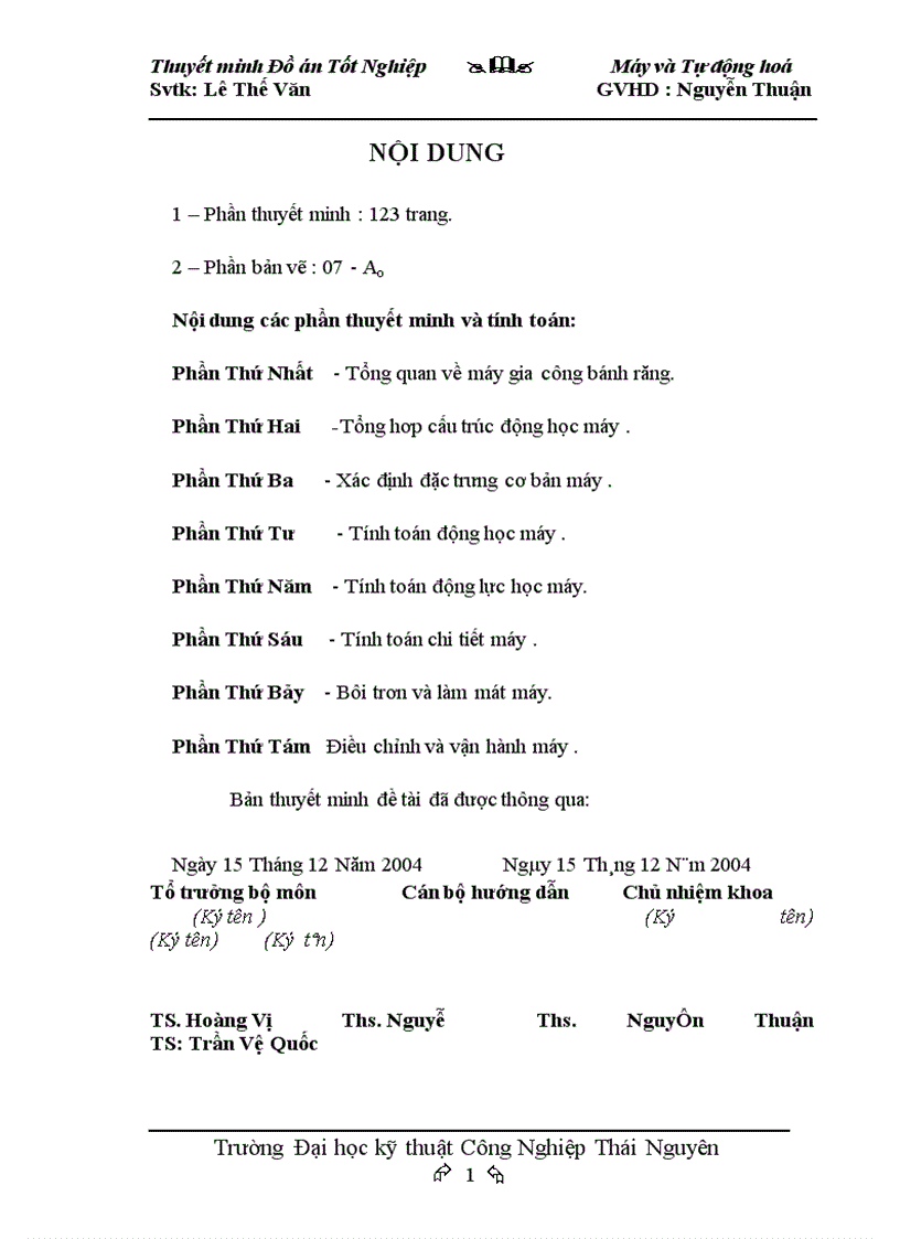 image for page Thiết kế máy phay lăn răng bán tự động