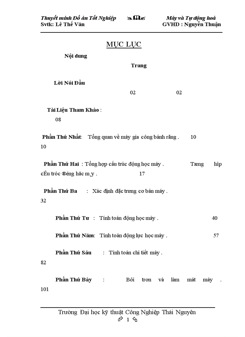 image for page Thiết kế máy phay lăn răng bán tự động