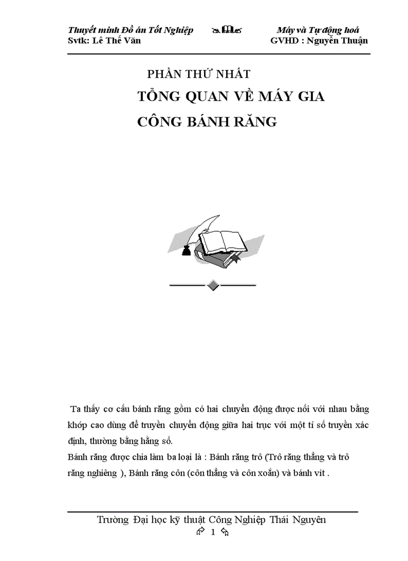 image for page Thiết kế máy phay lăn răng bán tự động