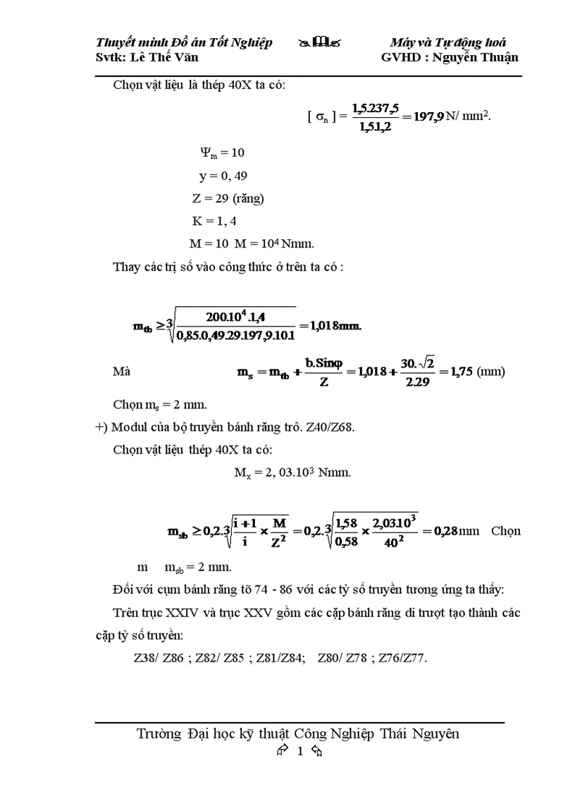 image for page Thiết kế máy phay lăn răng bán tự động