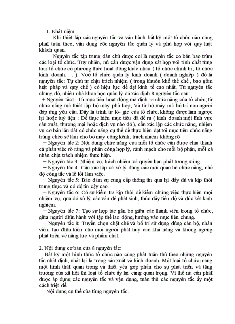 image for page Liên hệ trực tiếp doanh nghiệp để phân tích ý nghĩa và mối quan hệ biện chứng giữa 8 nguyên tắc cơ bản về tổ chức