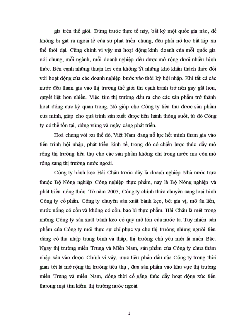 image for page Giải pháp mở rộng thị trường tiêu thụ cho các sản phẩm của Công ty bánh kẹo Hải Châu