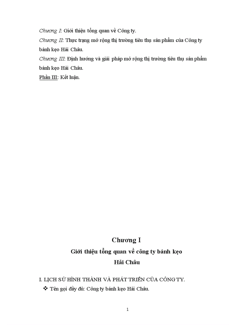 image for page Giải pháp mở rộng thị trường tiêu thụ cho các sản phẩm của Công ty bánh kẹo Hải Châu
