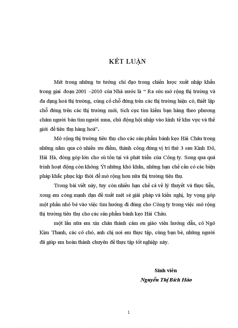image for page Giải pháp mở rộng thị trường tiêu thụ cho các sản phẩm của Công ty bánh kẹo Hải Châu