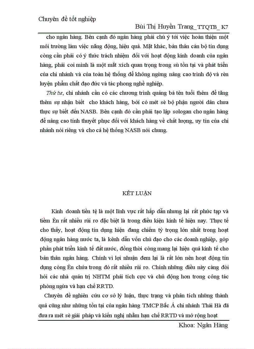 image for page Một số giải pháp phòng ngừa và hạn chế rủi ro trong hoạt động tín dụng của ngân hàng TMCP Bắc á 1