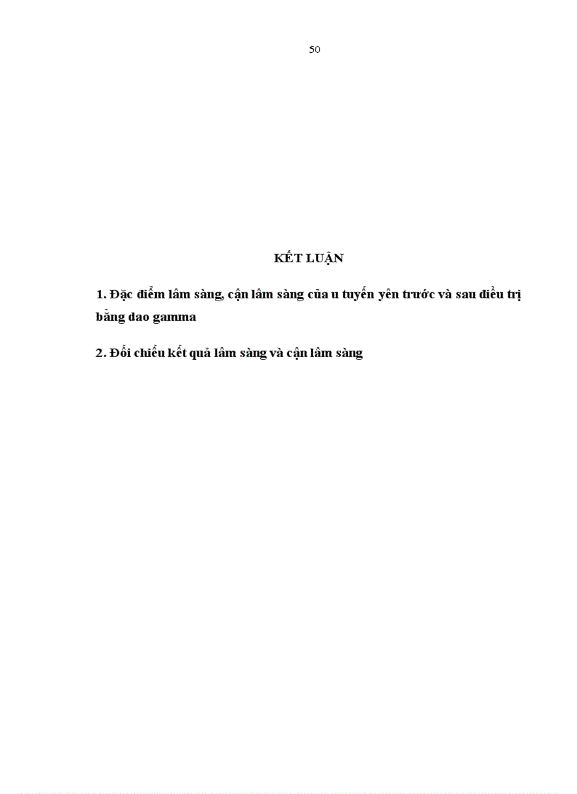 image for page Mô tả đặc điểm lâm sàng cận lâm sàng ở những bệnh nhân u tuyến yên trước điều trị và sau điều trị bằng dao gamma quay tại bệnh viện Bạch Mai từ năm 2007 2010