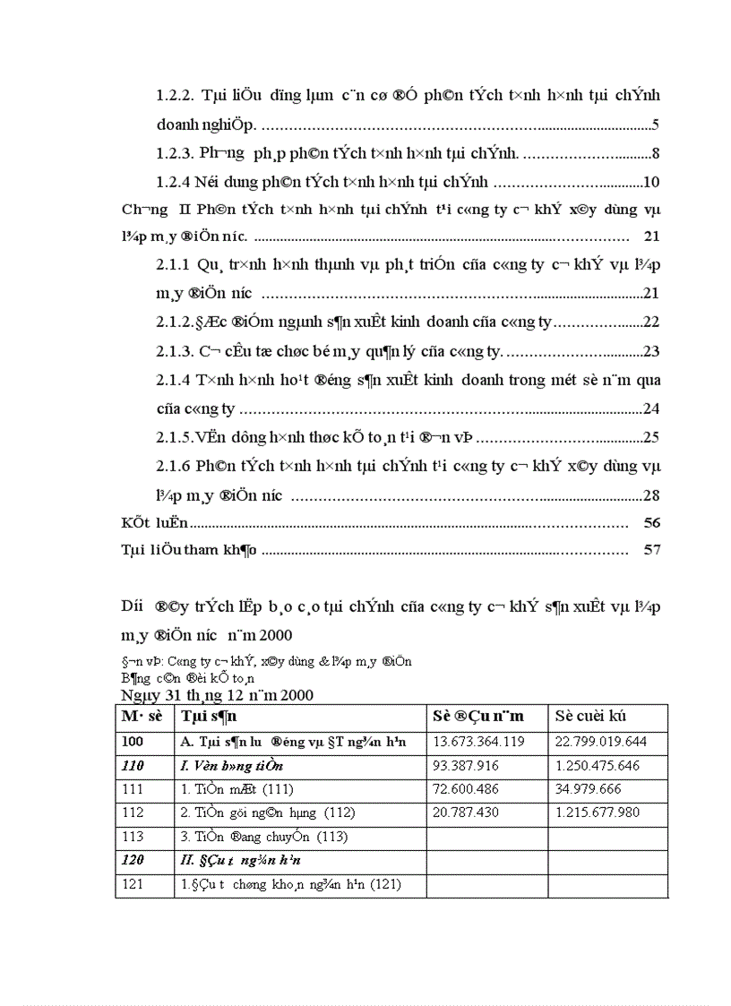 image for page Phân tích tình hình tài chính của Công ty Cơ khí Xây dựng và Lắp máy điện nước 1