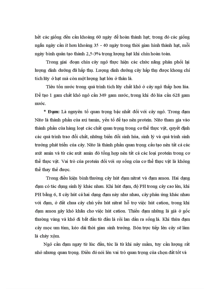 image for page Nghiên cứu ảnh hưởng của liều lượng đạm bón vào thời kỳ trước trỗ đến sinh trưởng và năng suất của giống ngô LVN99 vụ xuân năm 2011