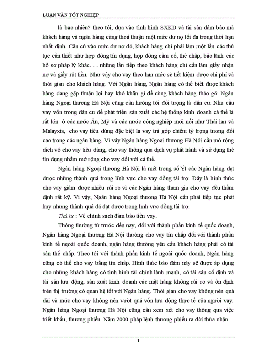 image for page Giải pháp nâng cao chất lượng tín dụng tại Ngân hàng Ngoại thương Hà Nội 1