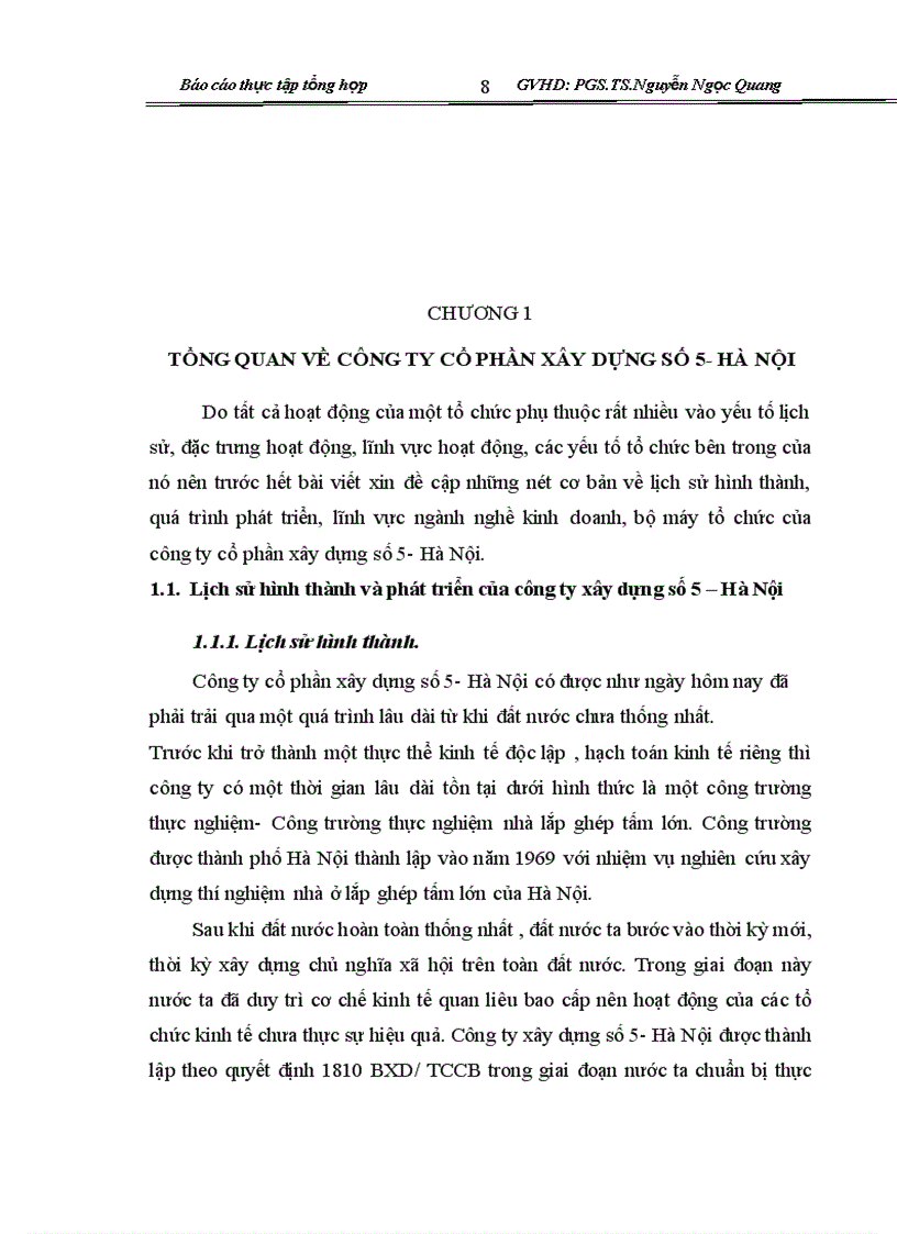 image for page Hoàn thiện kế toán chi phí sản xuất và tính giá thành sản phẩm xây lắp tại Công ty cổ phần xây dựng số 5 Hà Nội 1