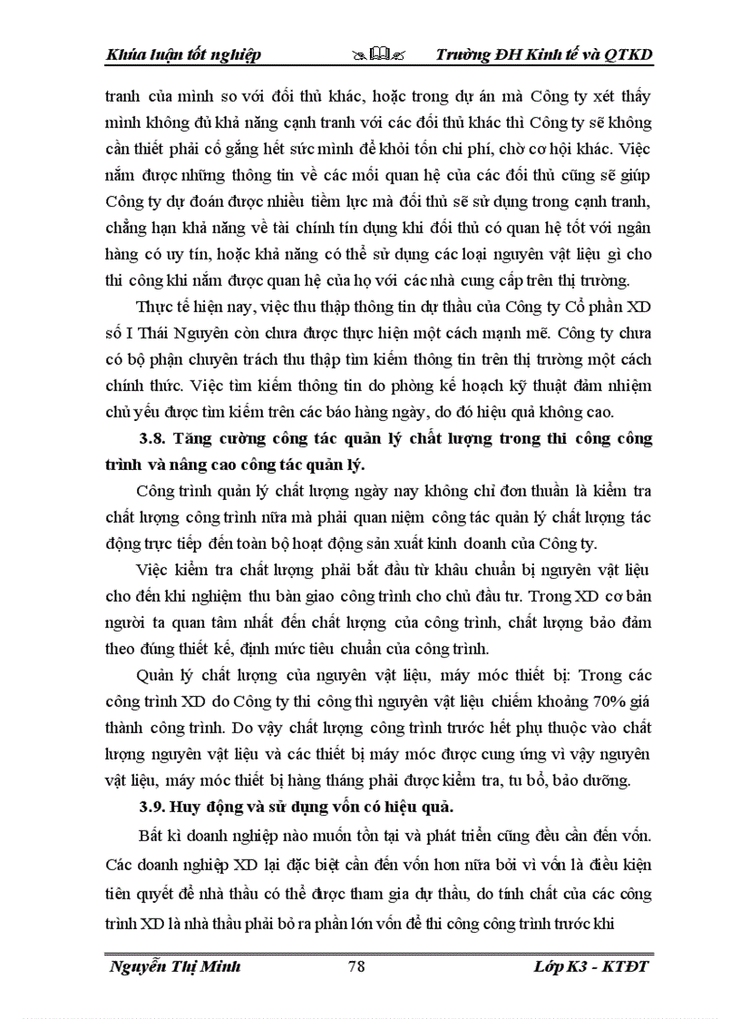 image for page Một số giải pháp nhằm tăng khả năng cạnh tranh trong dự thầu XD ở Công ty Cổ phần XD số I Thái Nguyên