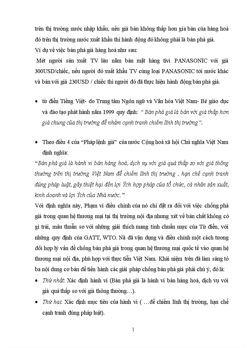 image for page Thực trạng bán phá giá hàng hoá ở Việt Nam