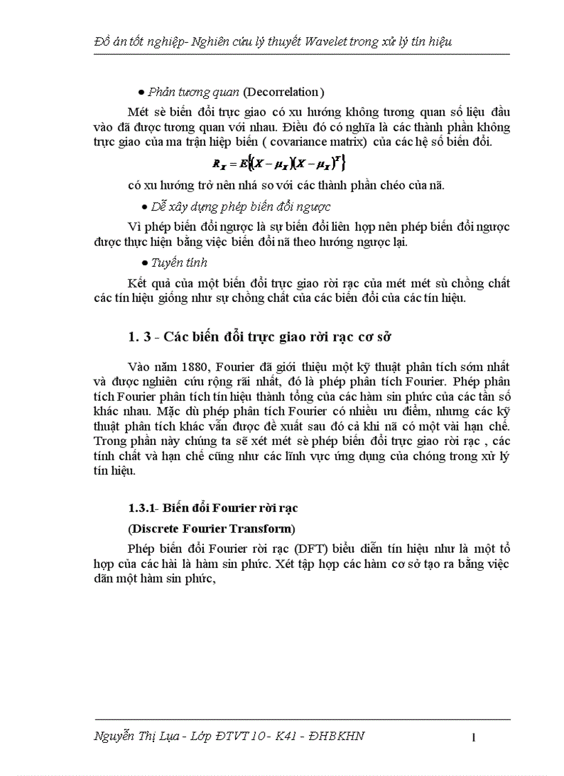 image for page Nghiên cứu lý thuyết wavelet trong xử lý tín hiệu 1