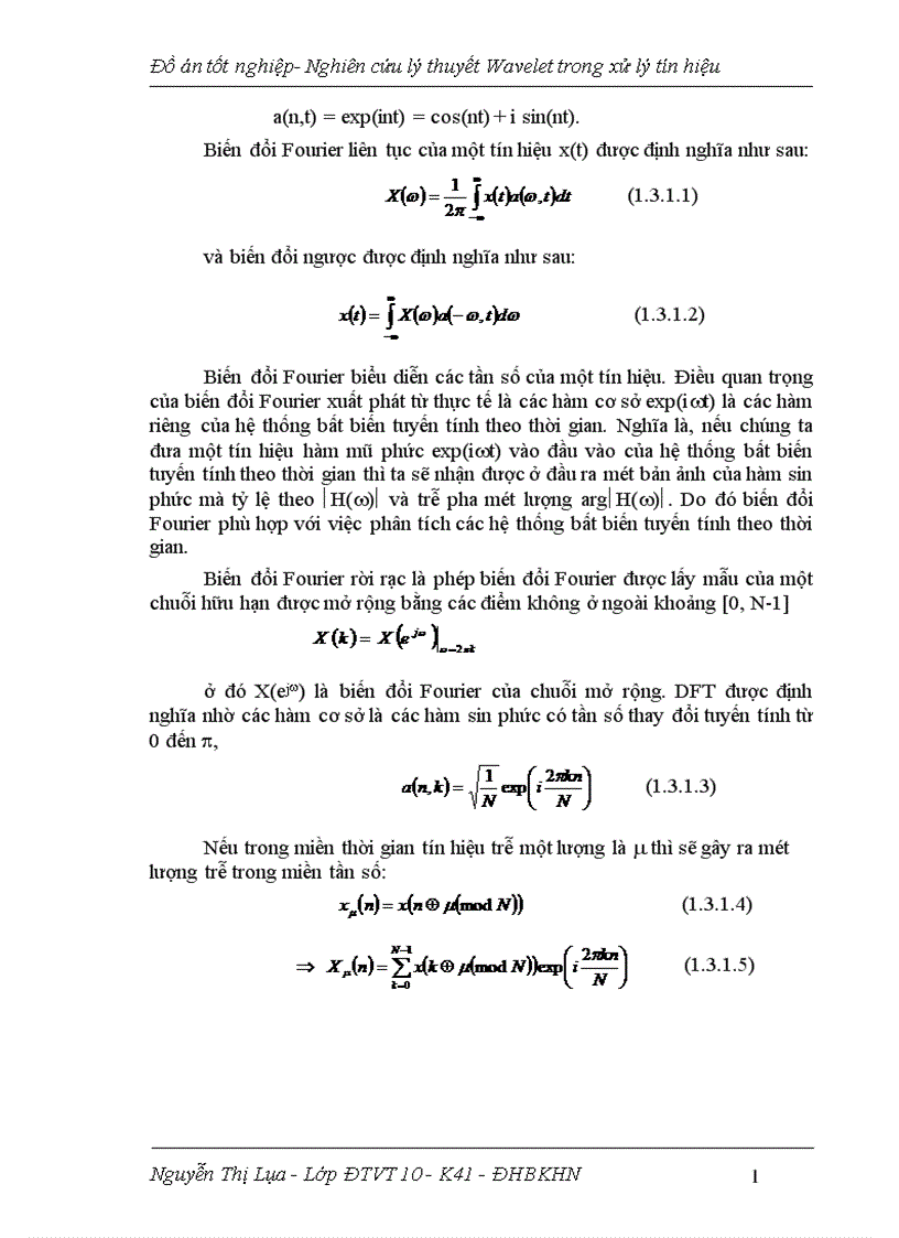 image for page Nghiên cứu lý thuyết wavelet trong xử lý tín hiệu 1
