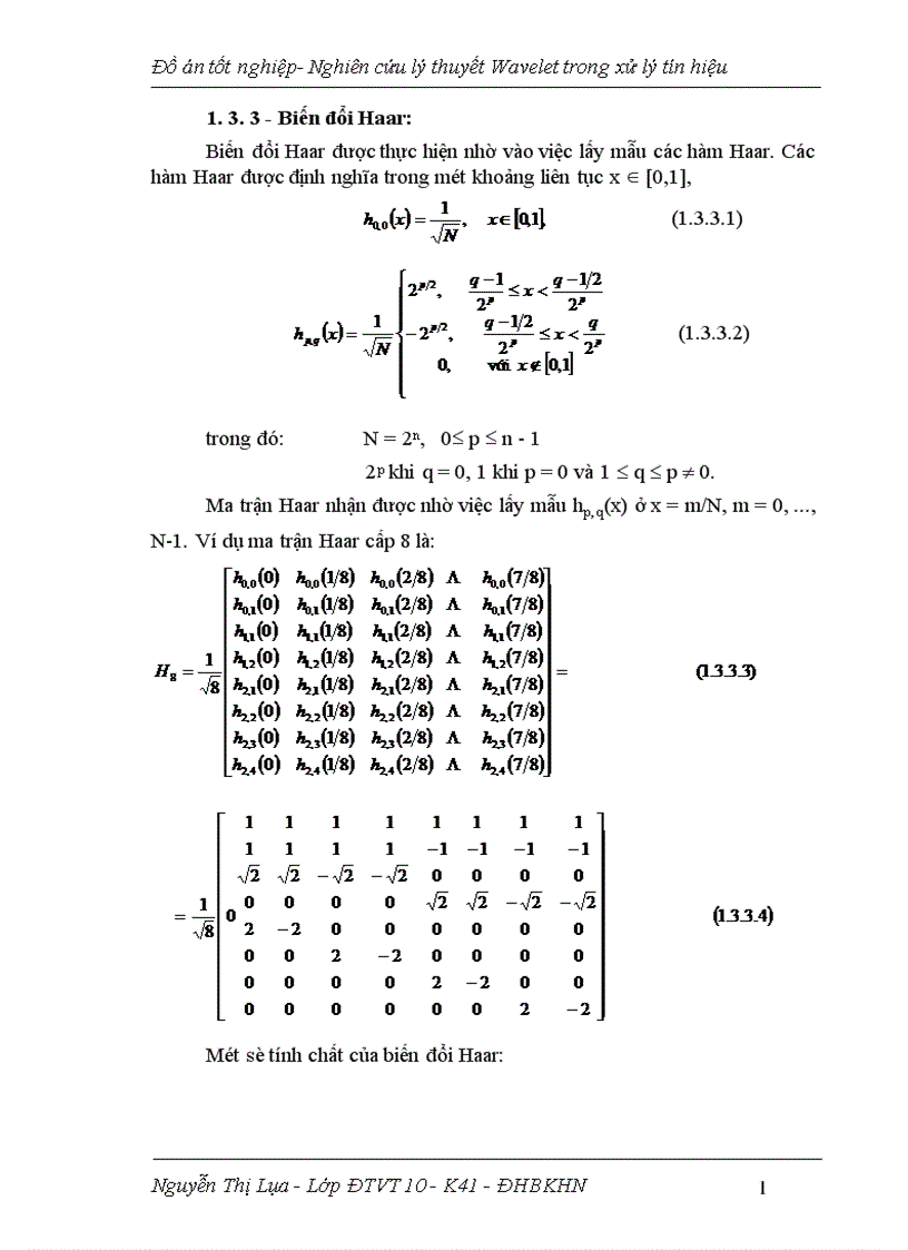 image for page Nghiên cứu lý thuyết wavelet trong xử lý tín hiệu 1