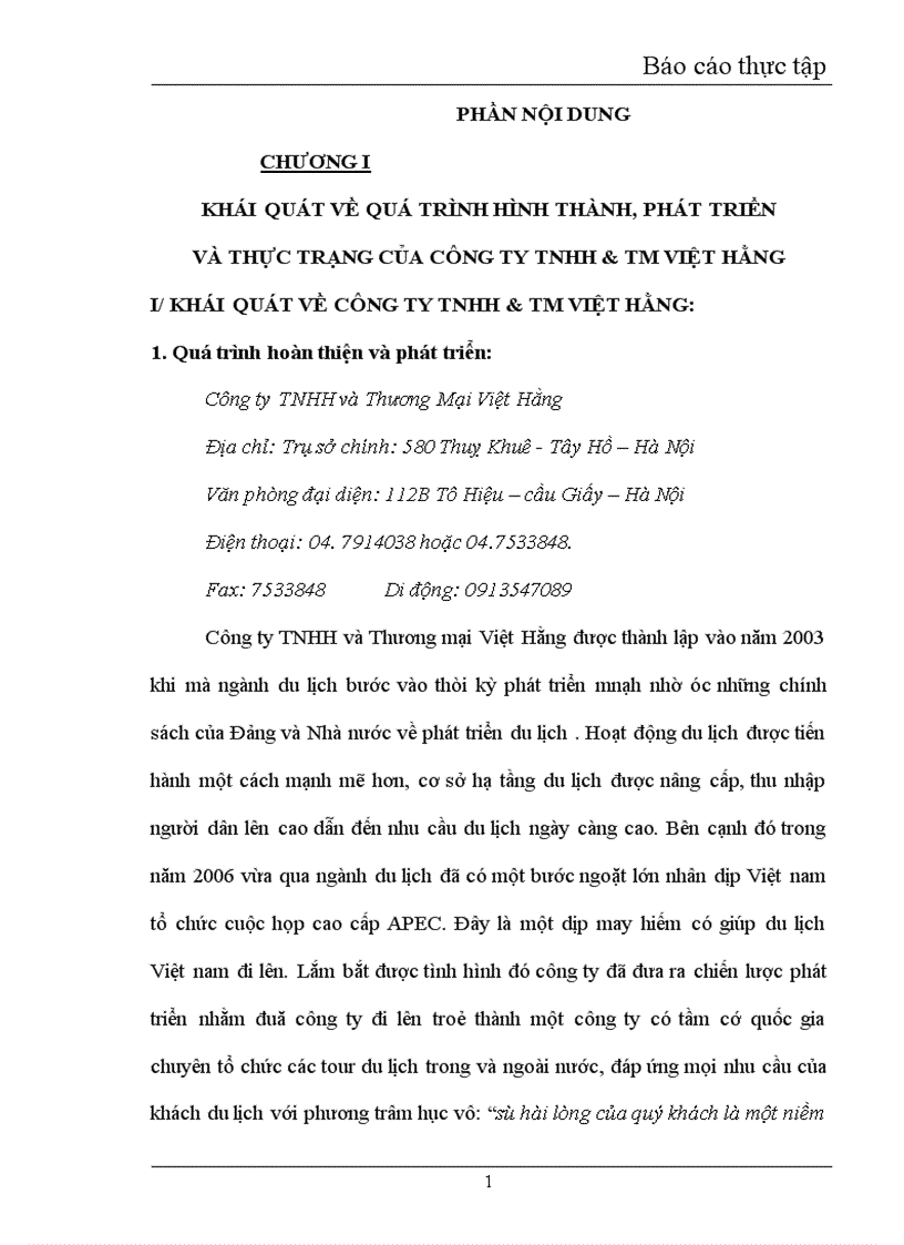 image for page Báo cáo thực tập tổng hợp tại Công ty TNHH và Thương Mại Việt Hằng