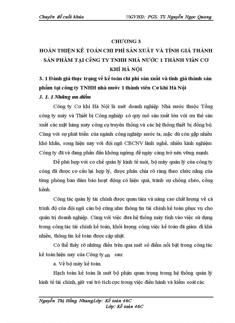 image for page Hoàn thiện kế toán chi phí sản xuất và tính giá thành sản phẩm tại Công ty TNHH Nhà nước một thành viên Cơ khí Hà Nội 1