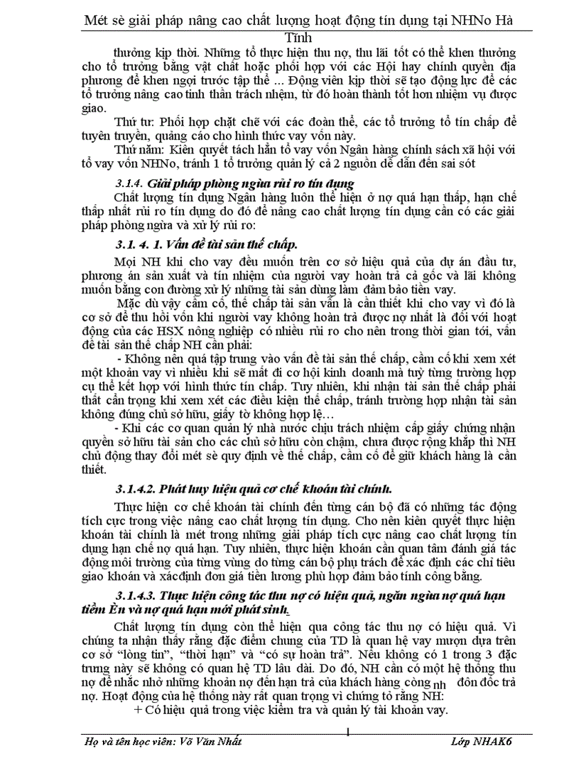 image for page Một số giải pháp nâng cao chất lượng hoạt động tín dụng tại Ngân hàng nông nghiệp và phát triển nông thôn Hà Tĩnh hiện nay 1