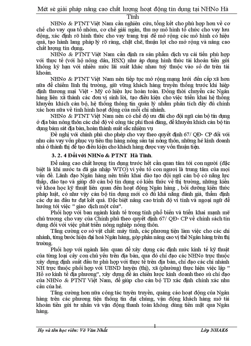 image for page Một số giải pháp nâng cao chất lượng hoạt động tín dụng tại Ngân hàng nông nghiệp và phát triển nông thôn Hà Tĩnh hiện nay 1