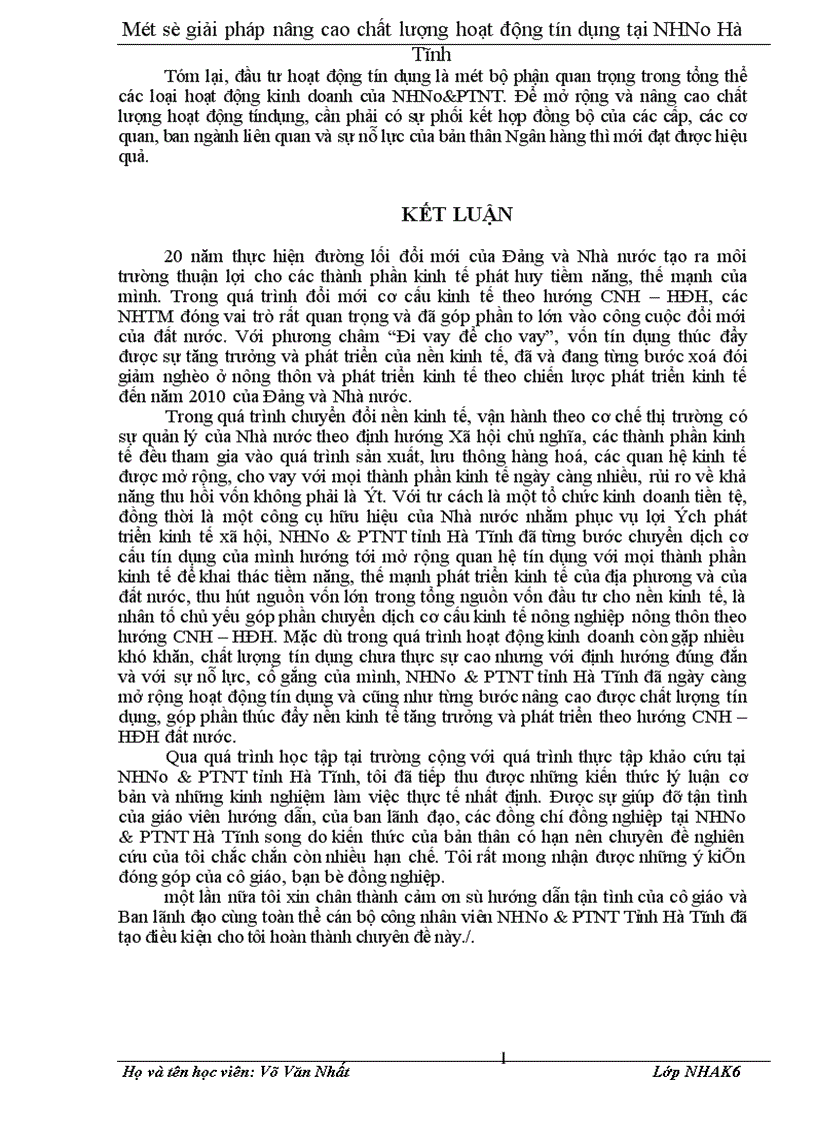image for page Một số giải pháp nâng cao chất lượng hoạt động tín dụng tại Ngân hàng nông nghiệp và phát triển nông thôn Hà Tĩnh hiện nay 1