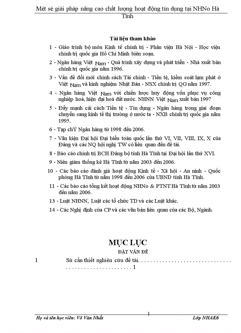 image for page Một số giải pháp nâng cao chất lượng hoạt động tín dụng tại Ngân hàng nông nghiệp và phát triển nông thôn Hà Tĩnh hiện nay 1