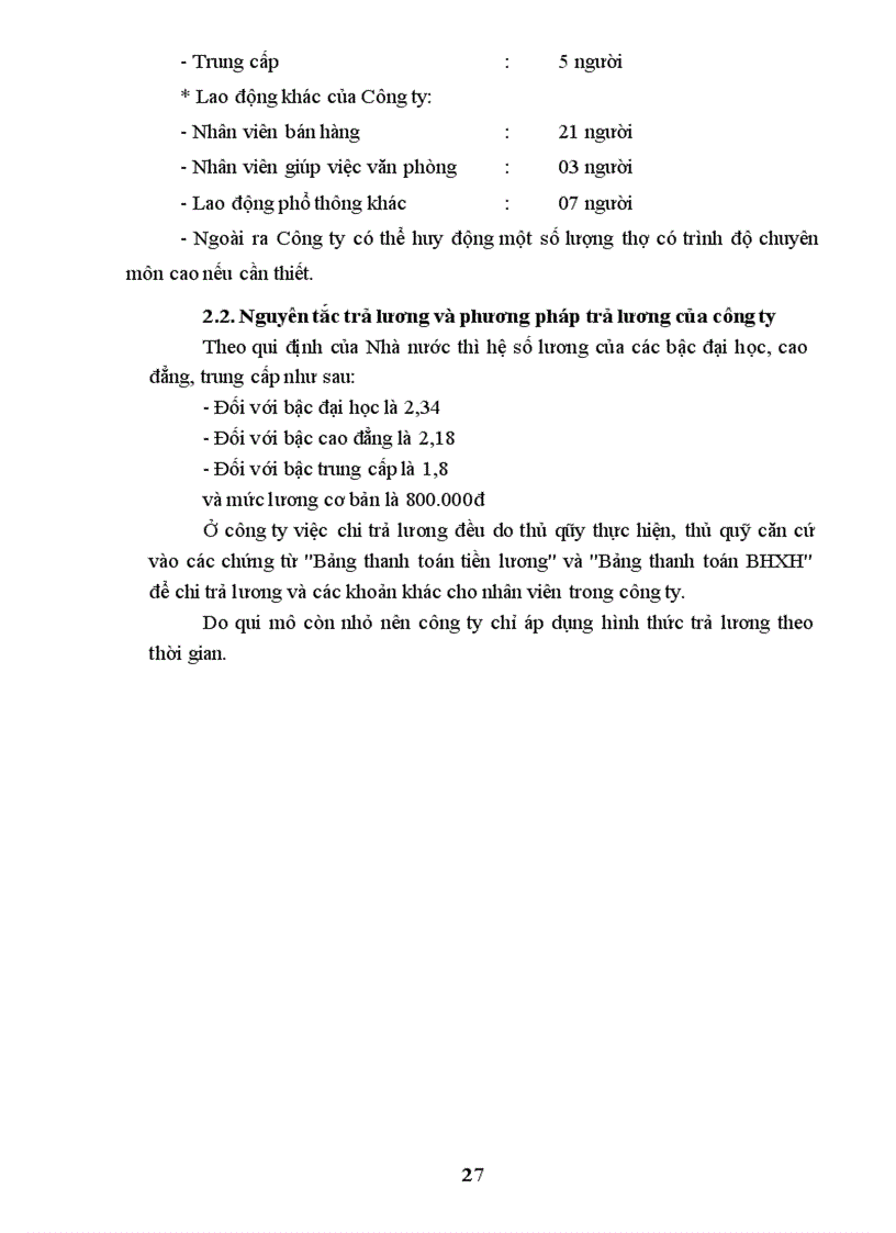 image for page Kế toán tiền lương và các khoản trích theo lương tại Công ty Cổ Phần Đầu Tư Tây Bắc