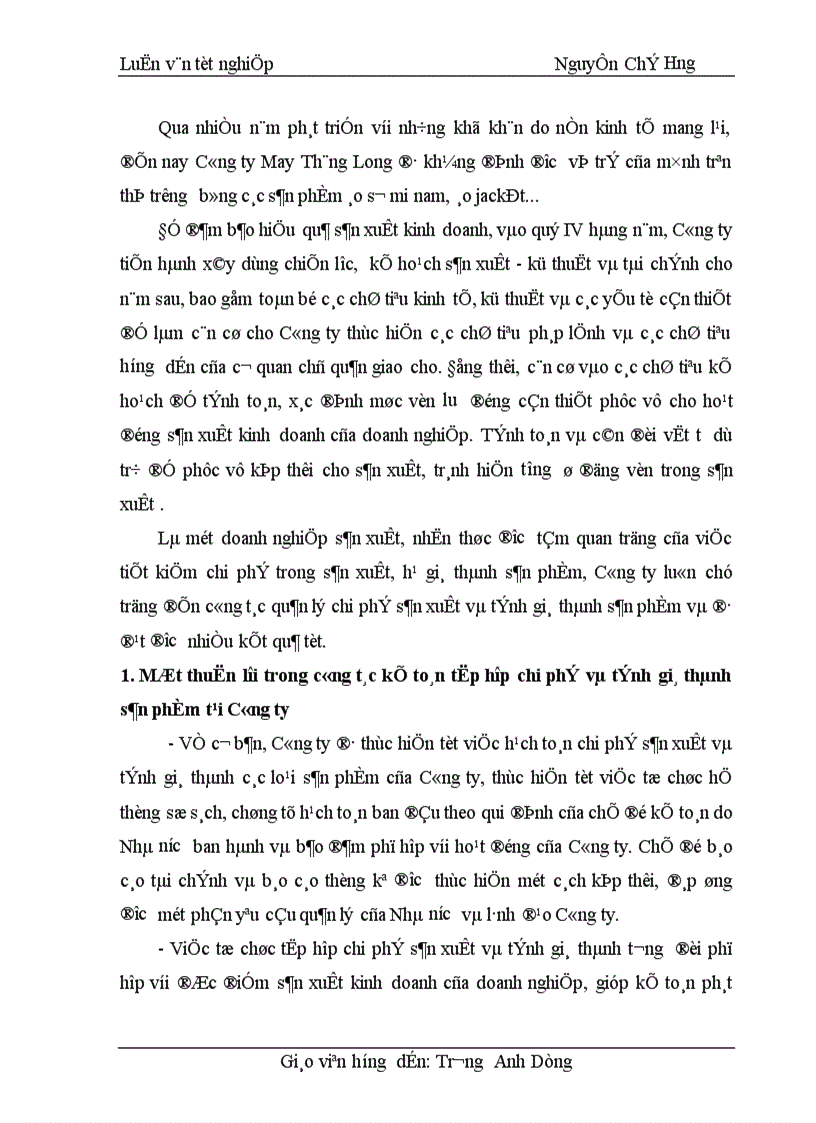 image for page Hoàn thiện công tác kế toán tập hợp chi phí sản xuất và tính giá thành sản phẩm tại Công ty cổ phần May Thăng Long 1
