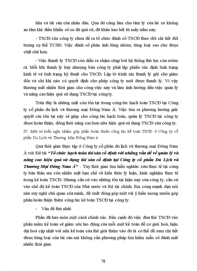 image for page Tổ chức hạch toán tài sản cố định với những vấn đề về quản lý và nâng cao hiệu quả sử dụng tài sản cố định tại Công ty cổ phần Du Lịch và Thương Mại Đông Nam á 1