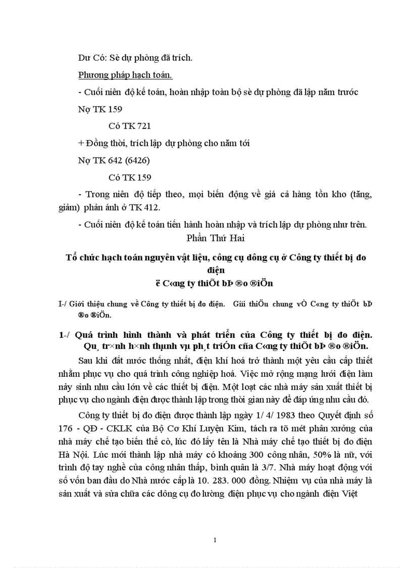 image for page Kế toán Vật liệu và Công cụ dụng cụ ở Công ty Thiết bị đo điện 1