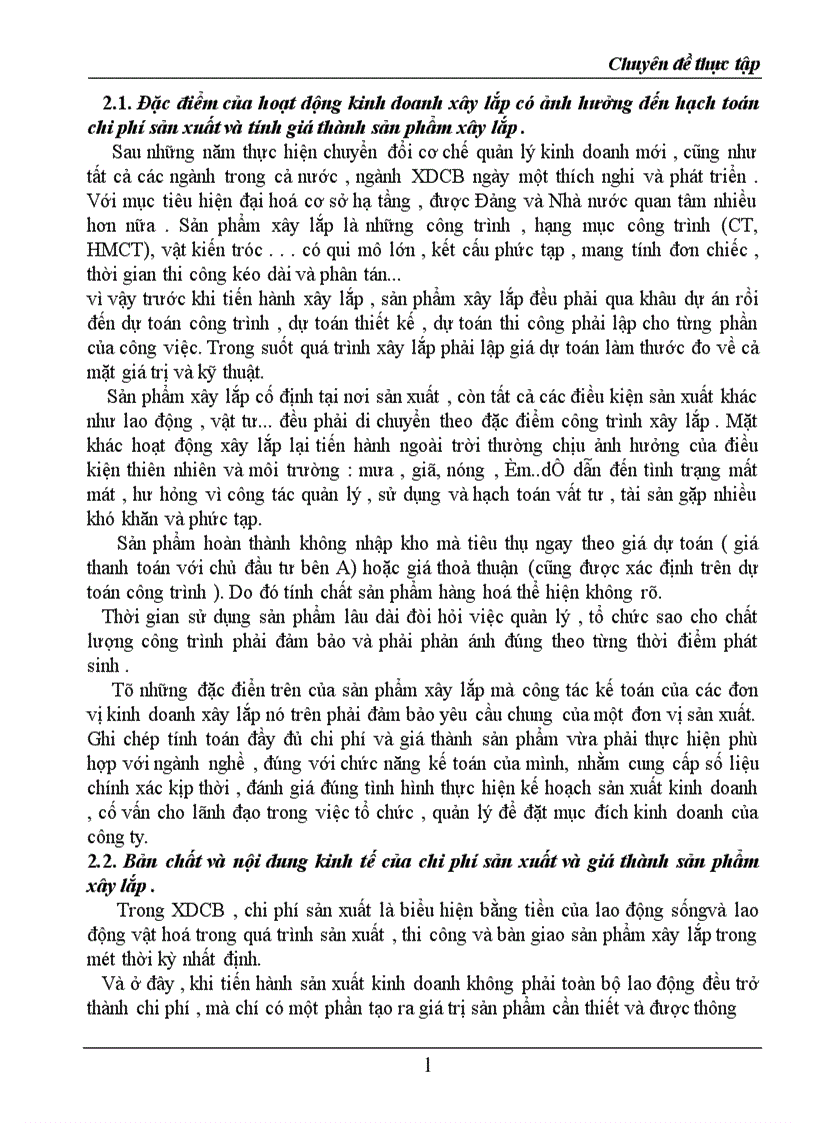 image for page Hạch toán chi phí sản xuất và tính giá thành sản phẩm trong doanh nghiệp xây lắp 1