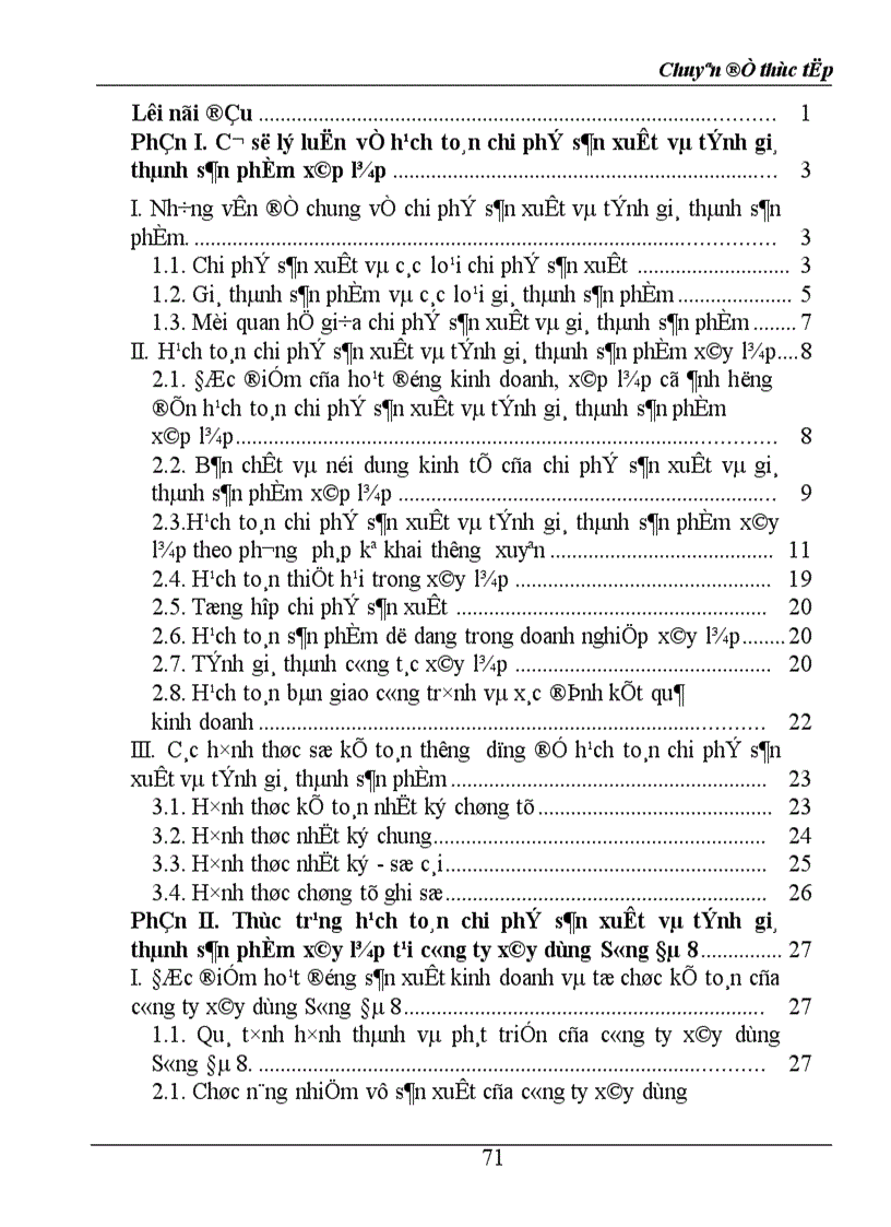 image for page Hạch toán chi phí sản xuất và tính giá thành sản phẩm trong doanh nghiệp xây lắp 1