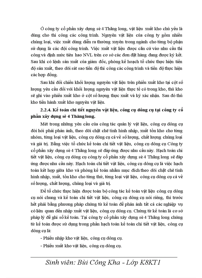 image for page Hoàn thiện kế toán nguyên vật liệu công cụ dụng cụ tại Công ty cổ phần xây dựng số 4 Thăng Long 1