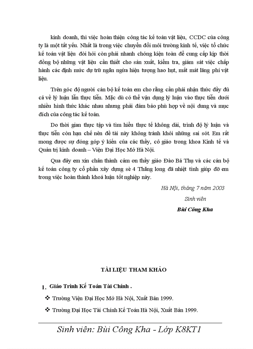 image for page Hoàn thiện kế toán nguyên vật liệu công cụ dụng cụ tại Công ty cổ phần xây dựng số 4 Thăng Long 1