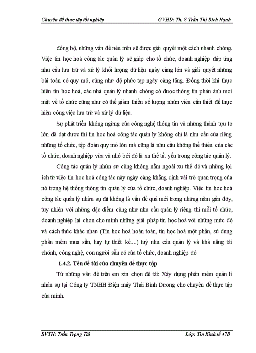 image for page Xây dựng phần mềm quản lý nhân sự tại Công ty TNHH Điện máy Thái Bình Dương 1