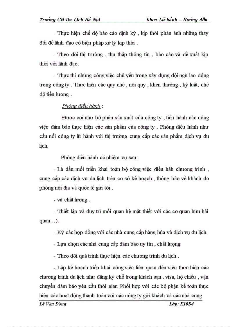 image for page Hoạt động của bộ phận hướng dẫn viên trong Công ty TNHH Thương mại và Du lịch Việt Hằng