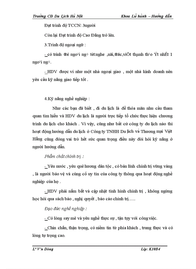 image for page Hoạt động của bộ phận hướng dẫn viên trong Công ty TNHH Thương mại và Du lịch Việt Hằng