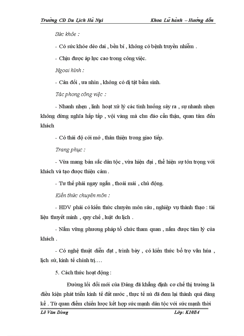 image for page Hoạt động của bộ phận hướng dẫn viên trong Công ty TNHH Thương mại và Du lịch Việt Hằng