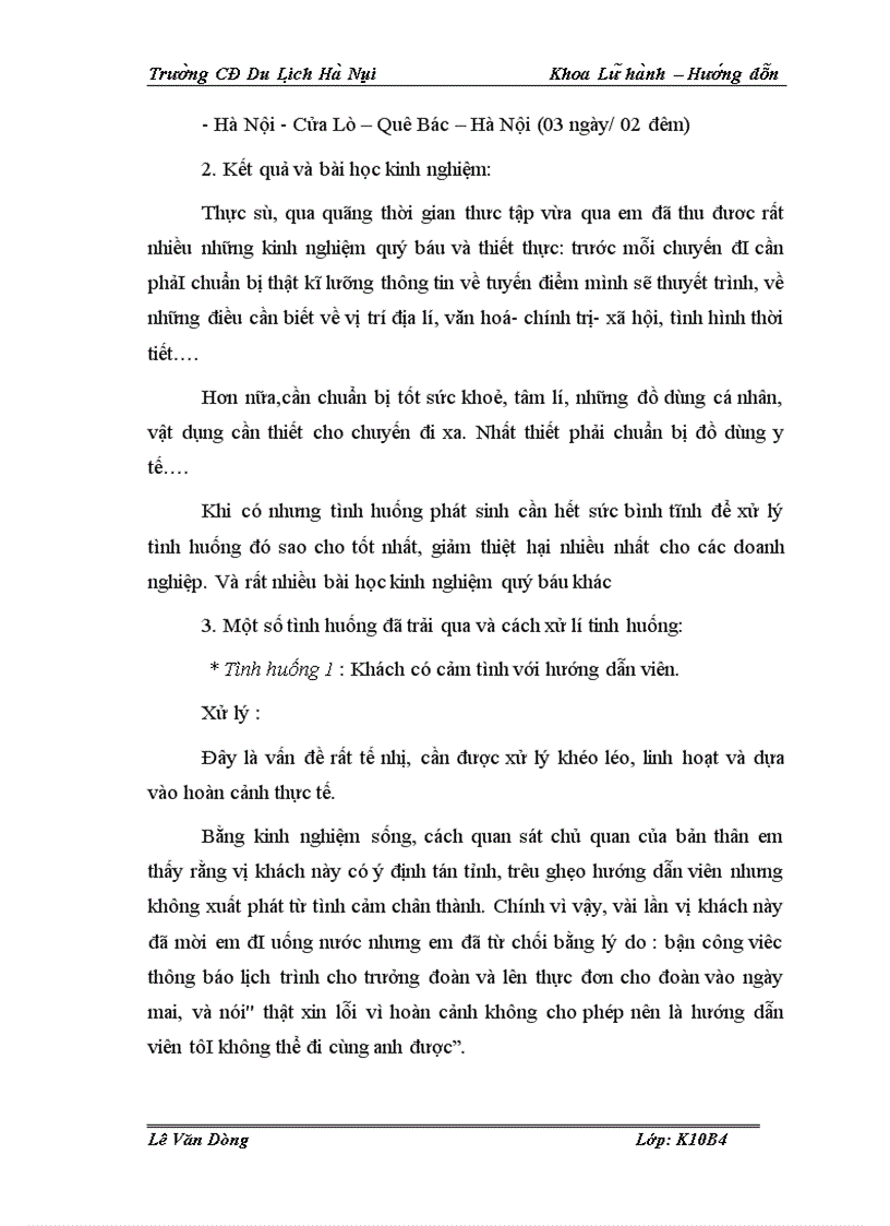 image for page Hoạt động của bộ phận hướng dẫn viên trong Công ty TNHH Thương mại và Du lịch Việt Hằng