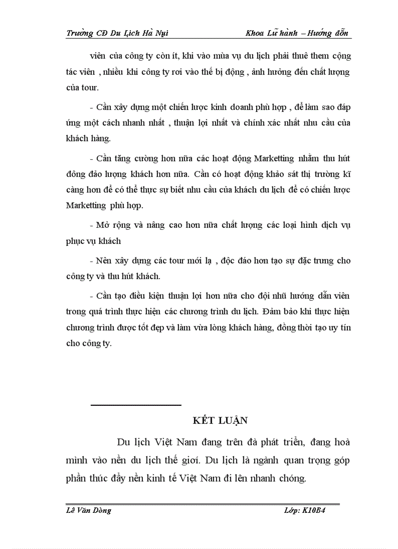 image for page Hoạt động của bộ phận hướng dẫn viên trong Công ty TNHH Thương mại và Du lịch Việt Hằng
