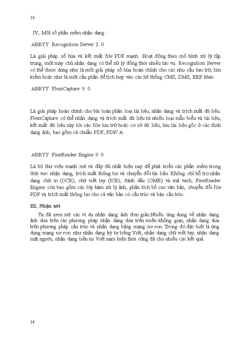 image for page Nghiên cứu các vấn đề về nhận dạng ảnh trong xử lý ảnh số