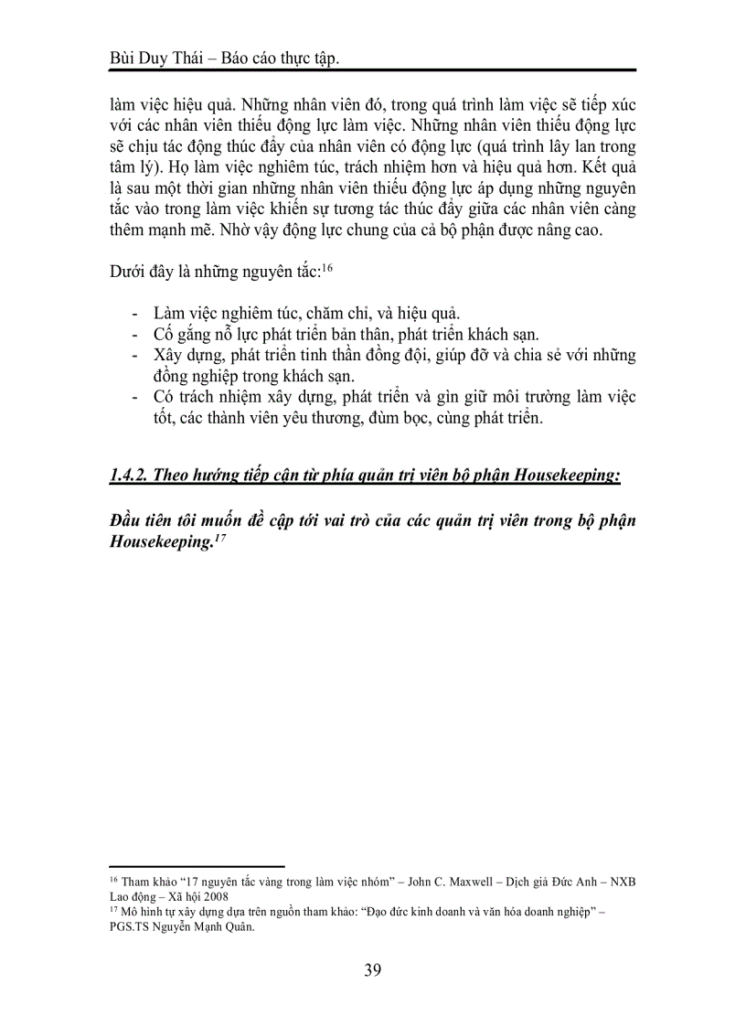 image for page Tạo động lực cho nhân viên bộ phận Housekeeping khách sạn Best Western Mường Thanh Hà Nội