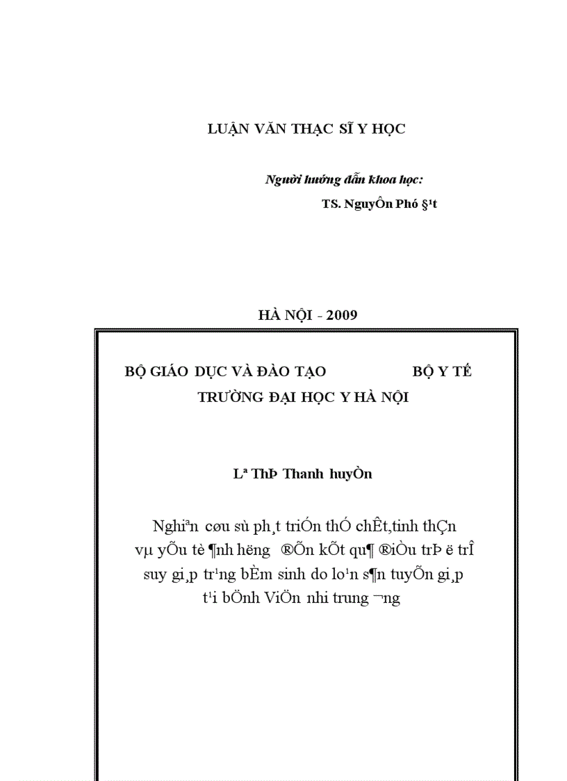 image for page Nghiên cứu sự phát triển thể chất tinh thần và yếu tố ảnh hưởng đến kết quả điều trị ở trẻ suy giáp trạng bẩm sinh do loạn sản tuyến giáp tại Bệnh viện Nhi Trung ương