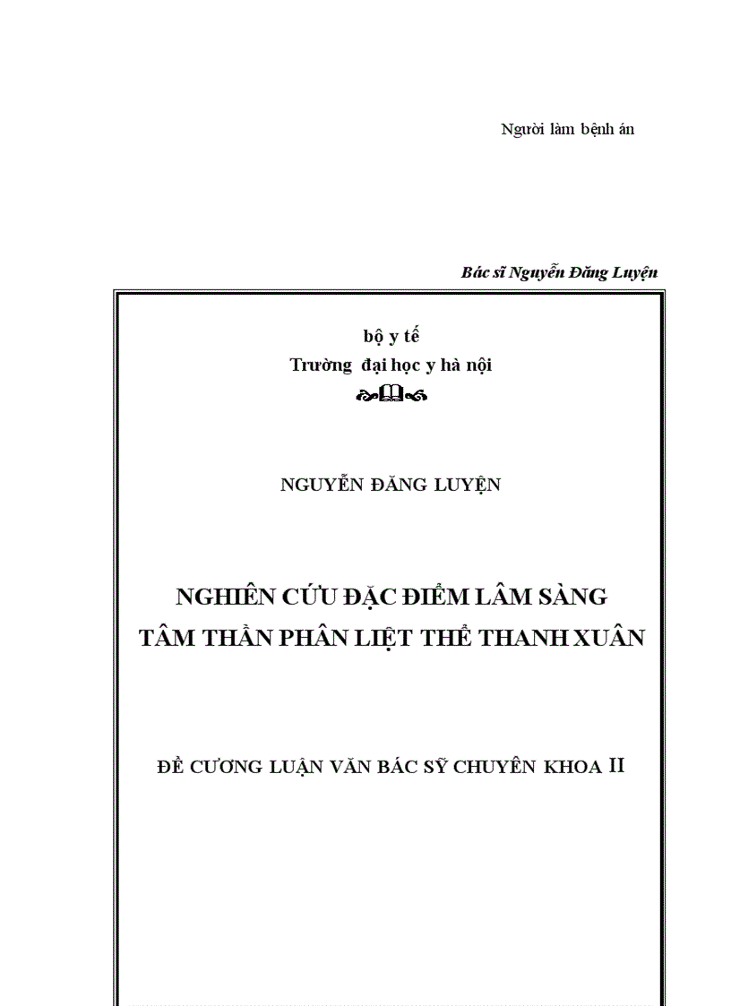 image for page Nghiên cứu đặc điểm lâm sàng ở bệnh nhân tâm thần phân liệt thể thanh xuân