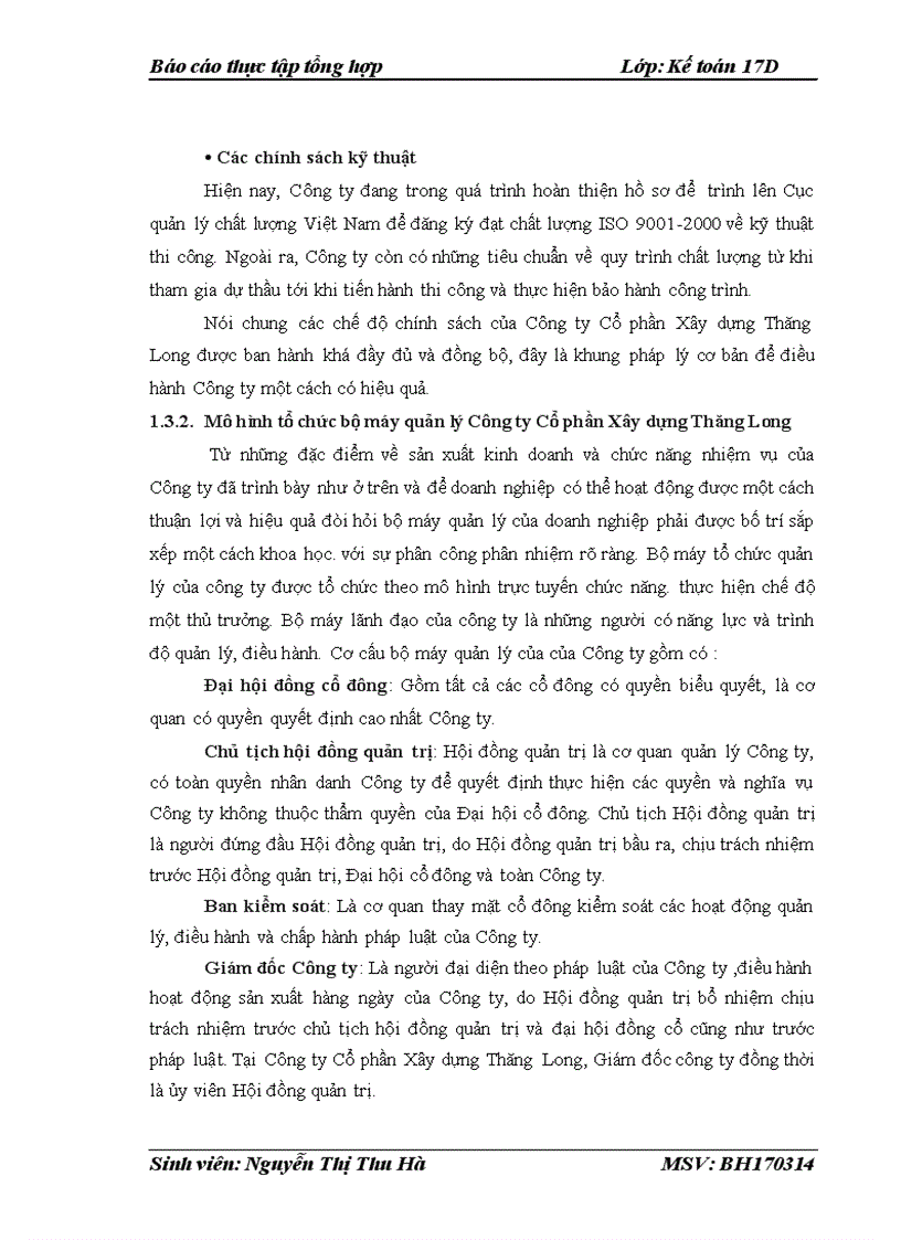 image for page Đánh giá và nhận xét về tình hình tổ chức bộ máy kế toán Công ty Cổ phần Xây dựng Thăng Long 1