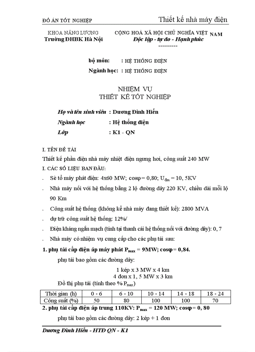 image for page Thiết kế phần điện nhà máy nhiệt điện ngưng hơi công suất 240 MW 1