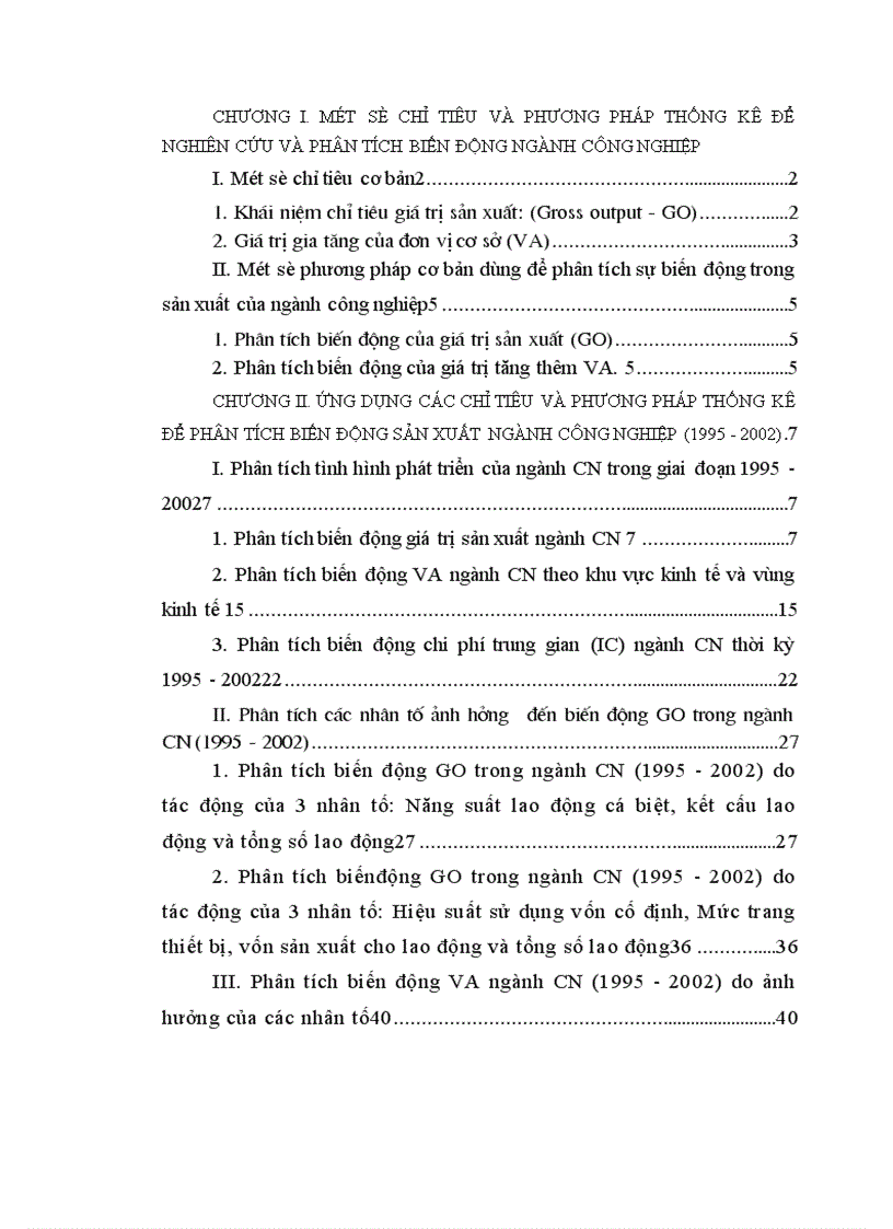 image for page Áp dụng một số phương pháp thống kê phân tích sự biến động trong sản xuất của ngành công nghiệp ở Việt Nam 1