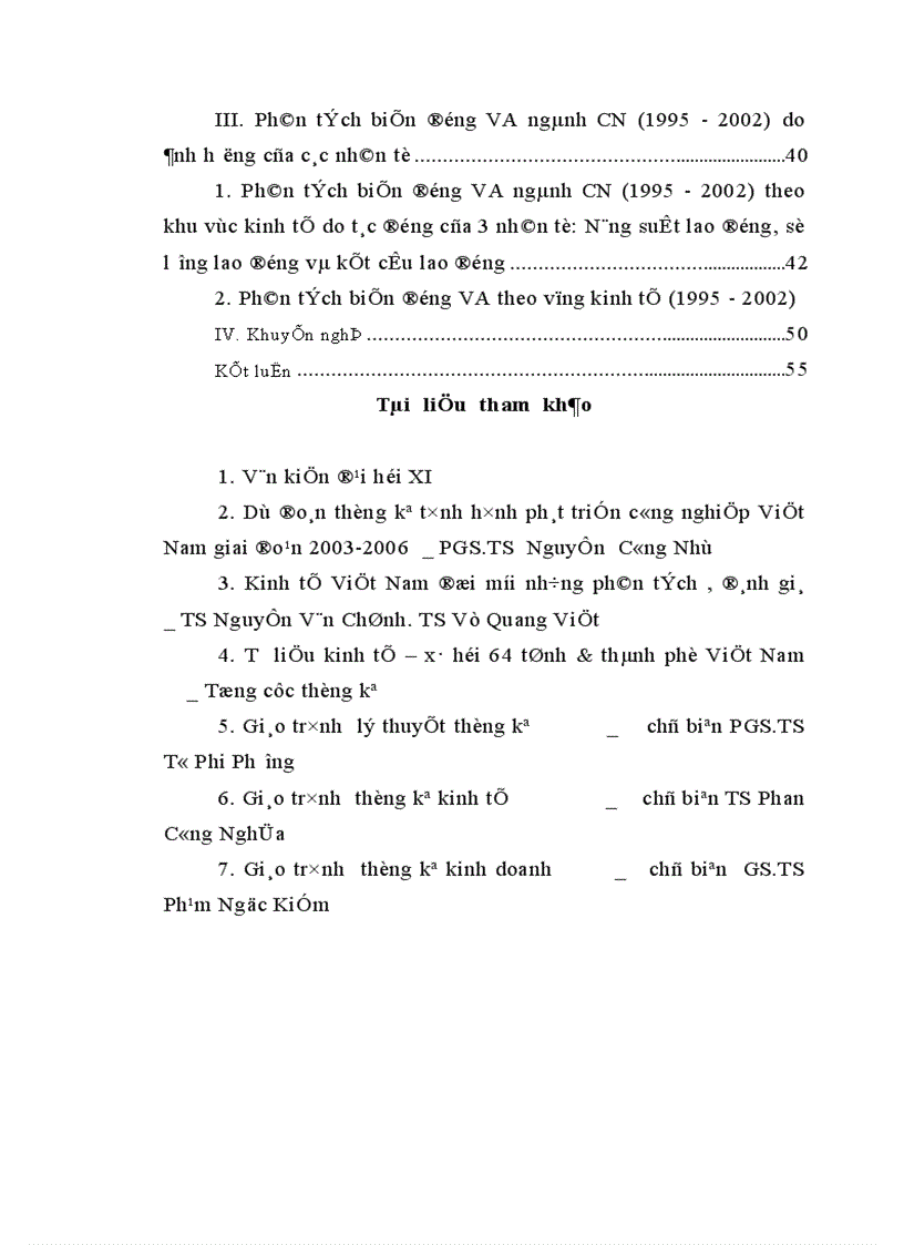 image for page Áp dụng một số phương pháp thống kê phân tích sự biến động trong sản xuất của ngành công nghiệp ở Việt Nam 1